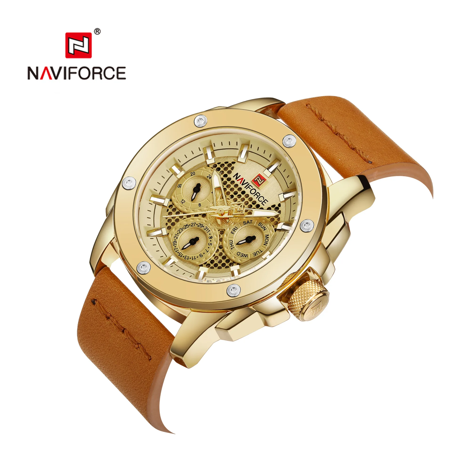 

China Brand Naviforce 9116 Men Fashion Casual Watches Japan Quartz Movement Luminous Hands Business Watch Factory Price Selling