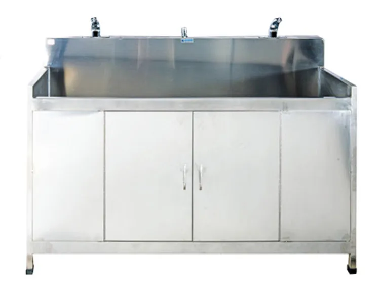 Medical Stainless Steel Washing Trough for Hospital Use, Stainless Steel Surgical Scrub Sink with Sensor Taps & Soap Dispenser