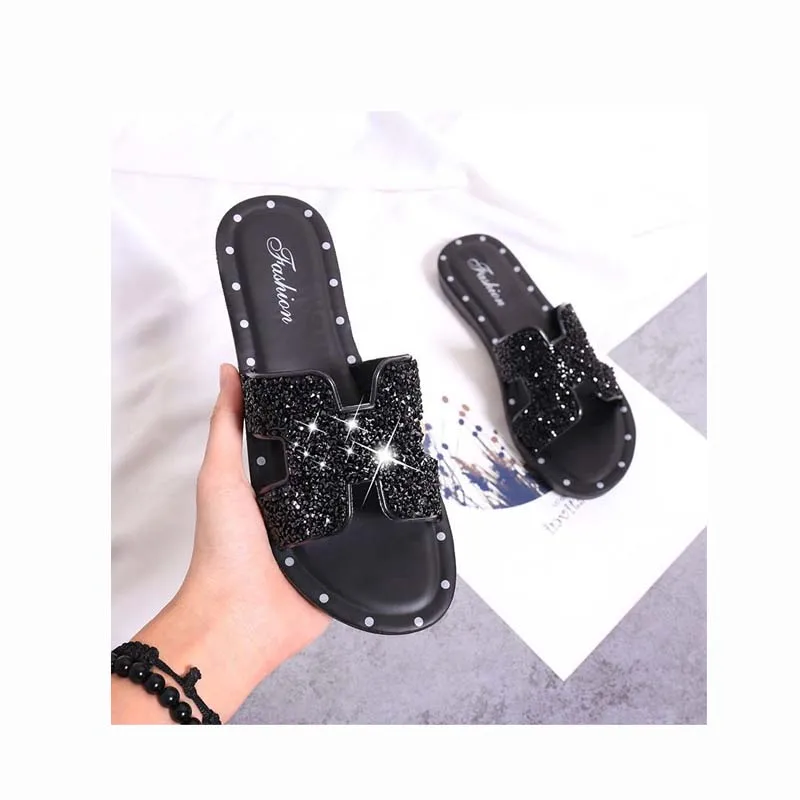 

Korean Design Shiny Wearable & Comfortable PVC Slide Sandals Fashion Slide For Women, Customer's request