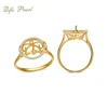 Pretty 18K Yellow Gold Ladies Finger Ring Finding for Pearl