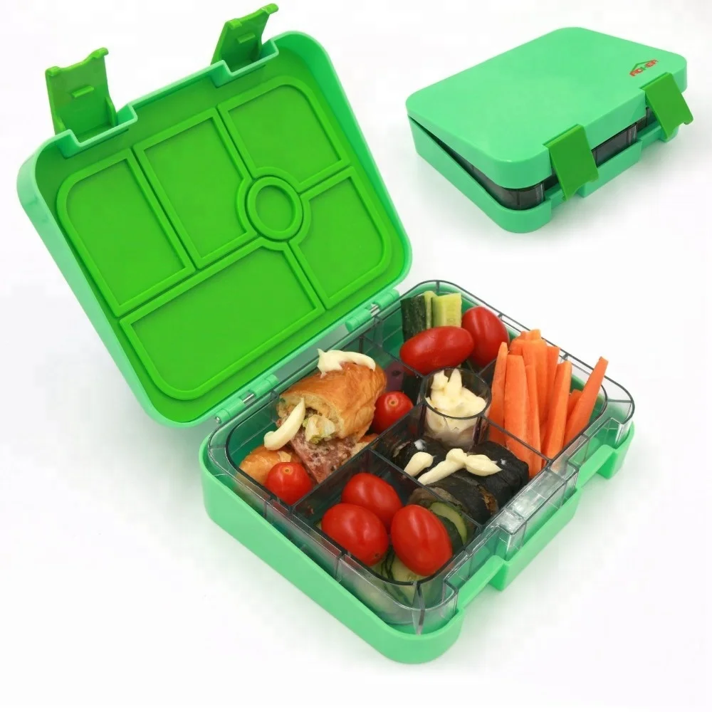 

Food Grade Wholesale BPA Free Plastic 6-Compartment Container Bento Lunch Box
