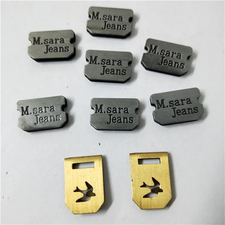 
Custom logo number letter metal shoe label tag jeans brand sign trademark shoes logo badge 