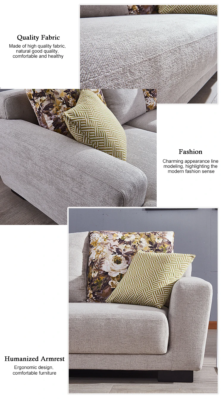 Home Furniture Simple Small Size Sectional Fabric Corner ...