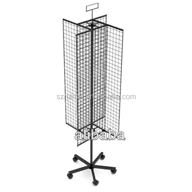 Rotating 3 Way Metal Wire Gridwall Mesh Grid Panel Display Rack With