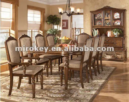 8 plazas de madera juego de comedor, antigua mesa de comedor ...