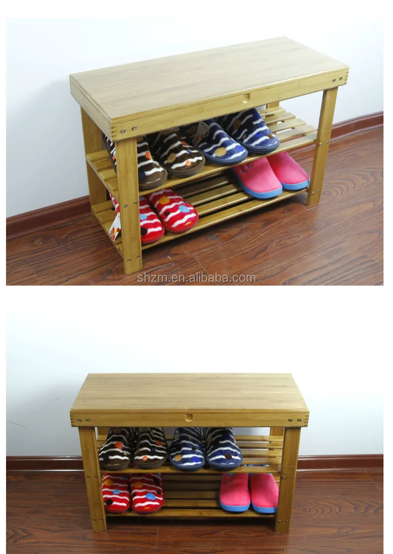 Natural Bamboo 2 Tier Shoe Rack Household Shelf Storage Bench Organizer Foot Stool With Storage Drawer On Top Buy Bambu Rak Sepatu Bambu Penyimpanan Rak Display Bambu Penyimpanan Rak Product On