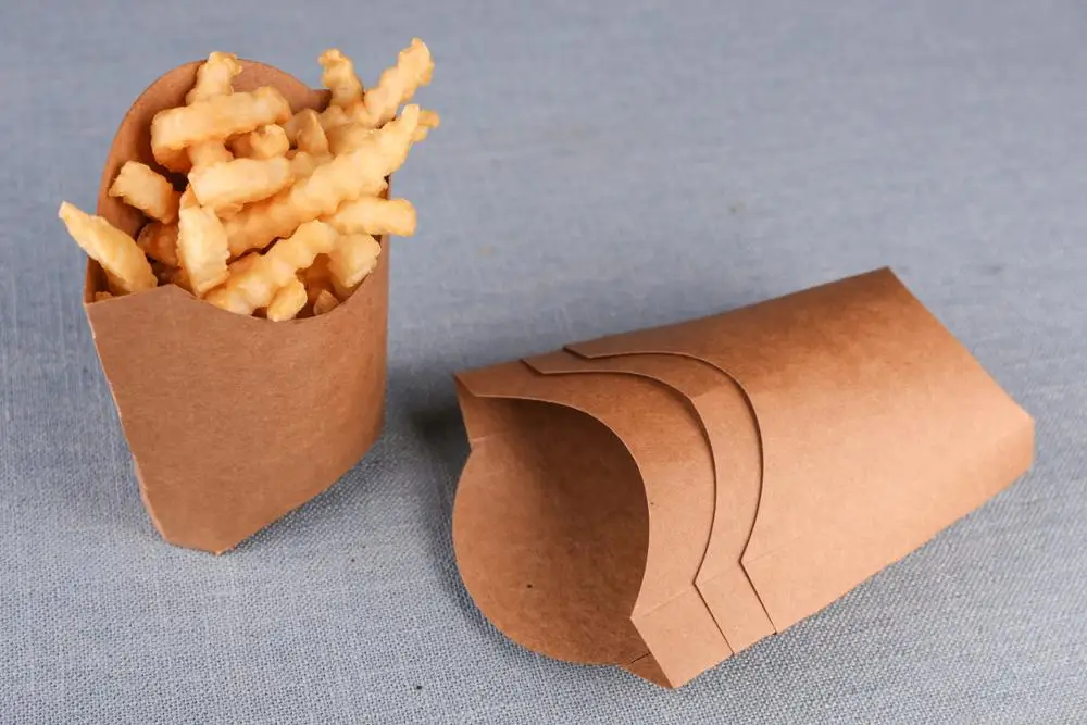 Disposable Kraft Paper Potato Chips Box 8oz 12oz 24oz Buy Chips Box