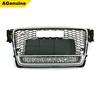 ABS chrome black silver car honeycomb mesh grille facelift grill RS4 front bumper radiator grills for Audi A4 S4 B8
