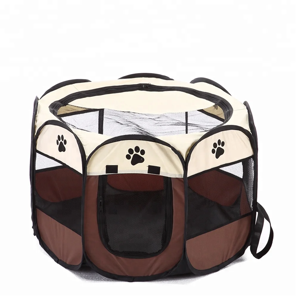 

Octagon Indoor Outdoor Oxford Cloth Playpen Pet Dog Cage Exercise Kennel for Dog Cat Foldable Carrier, Red, green, gray, rose