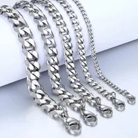 

2019 Y&R 3-11mm Men's Bracelets Silver Stainless Steel Curb Cuban Link Chain Bracelets For Men Women Wholesale Jewelry Gift