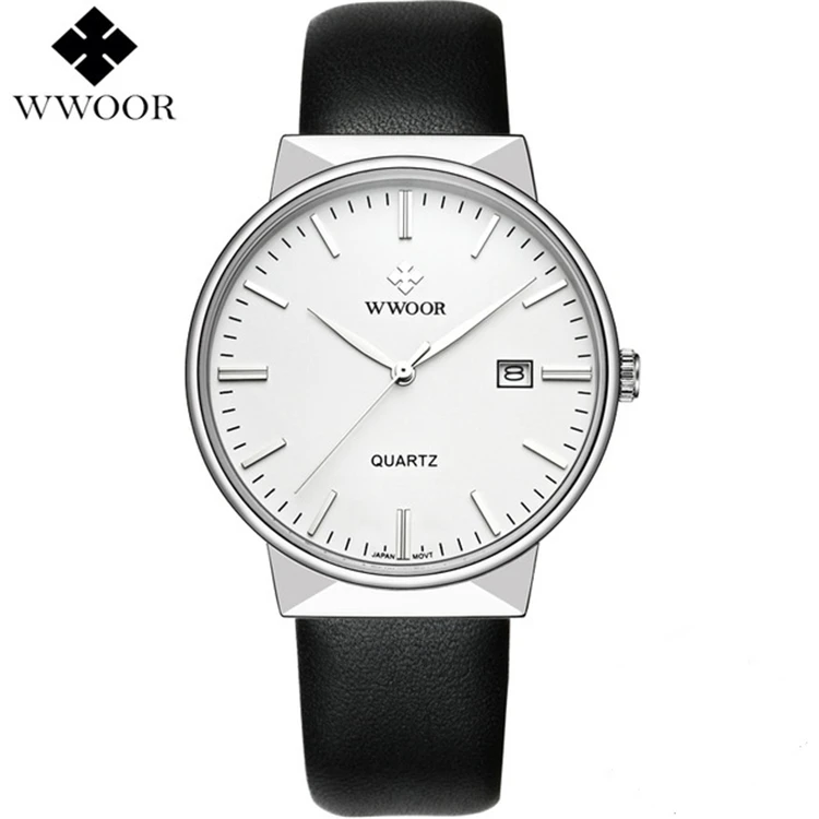 

WWOOR 8826 Men's Business Watch Brand Luxury Waterproof Quartz Clock Male Leather Casual Sports Watches