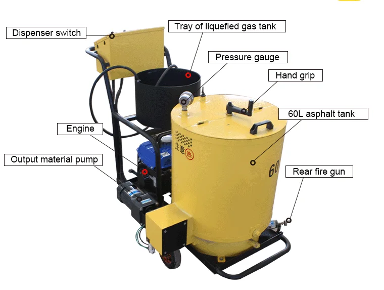 New Design 60L Asphalt Crack Filler Sealing Machine Fast Delivery