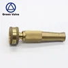 Green-Gutentop Adjustable Brass Garden Nozzle Fitting Brass Knurled High Pressure For Water From Spray To Jet Metal Hose Nozzle