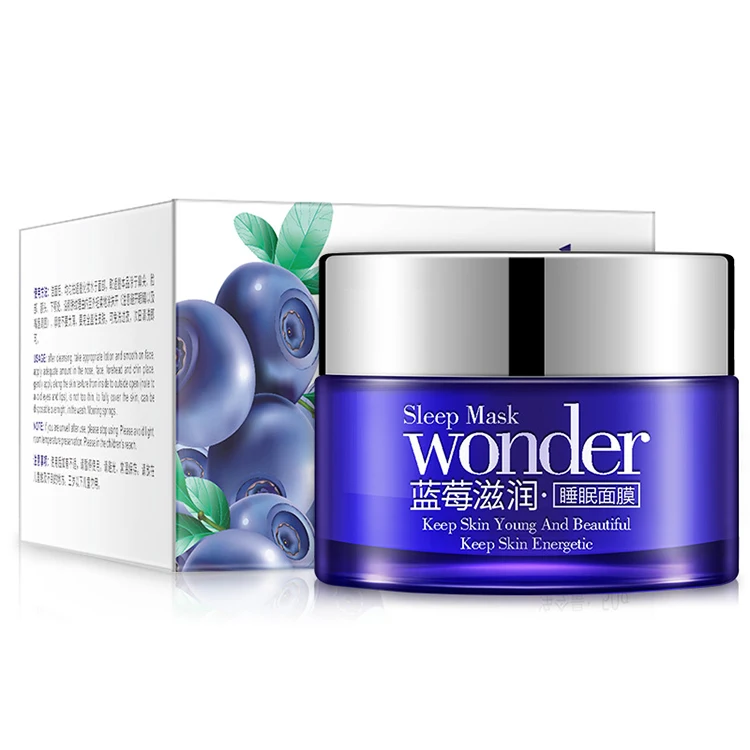 

OEM blueberry moisturizing cream nourishing smoothing sleeping face mask bioaqua, White