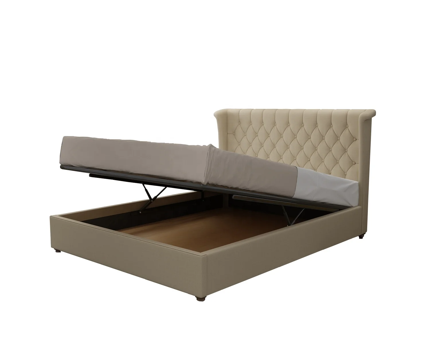
Black PU PVC modern soft lift up storage latest bed designs 