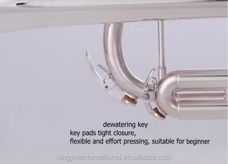 
silver plated trumpet cheap price brass body material 