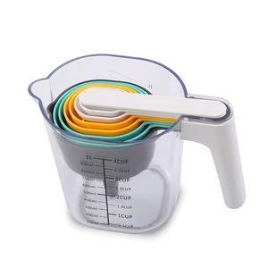 Wholesale novelty custom size colored kitchen cooking baking uses graduated plastic measuring cups and measuring spoons set