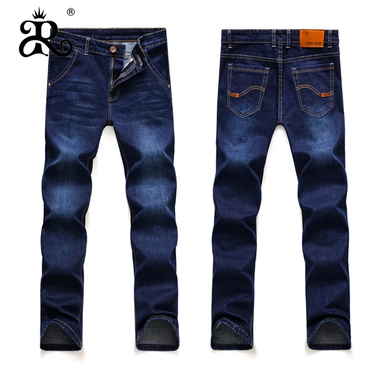 

wholesale good price High quality black and blue men european straight trousers brands classic jeans, Black/blue
