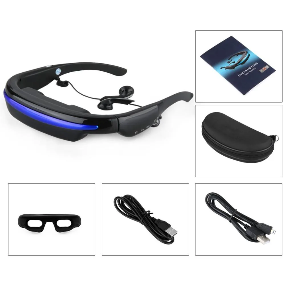 52 Inch Virtual Screen Portable Video Glasses Hd Mobile Movies Mp4 With