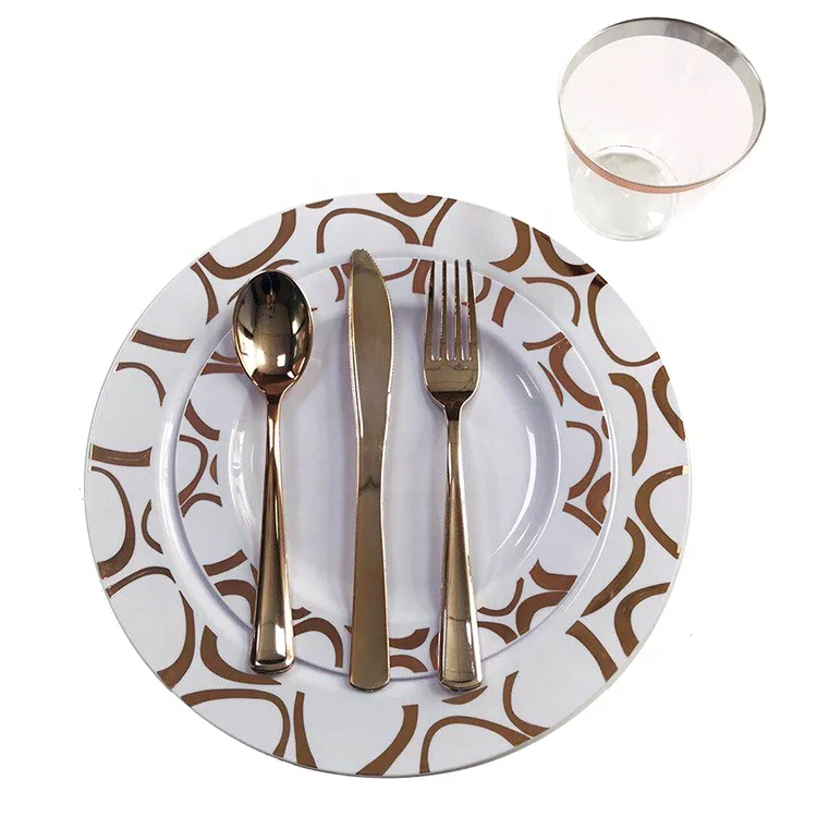 

wholesale cheap disposable dinner weddings plastic gold plate, Customer's requirement