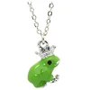 Silver Enamel Green Frog Charm