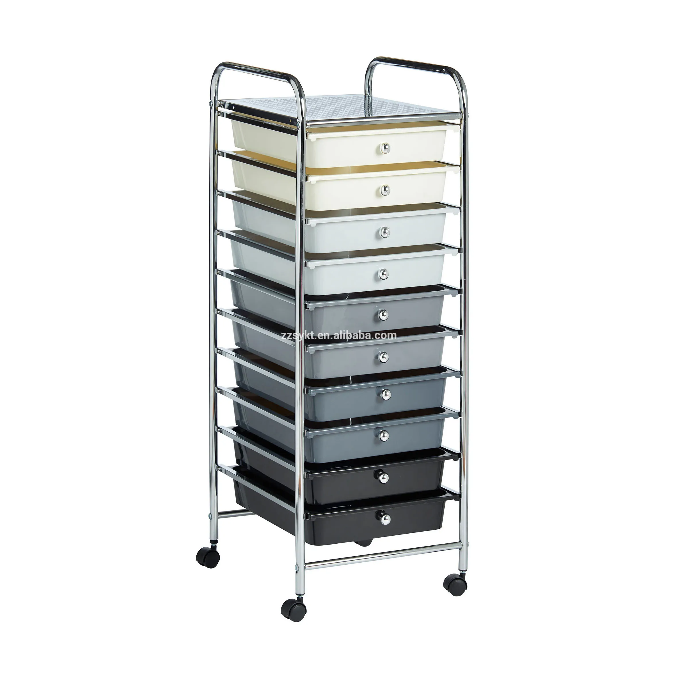 10 Plastic Drawers Rolling Hair Beauty Salon Storage Trolley Carts