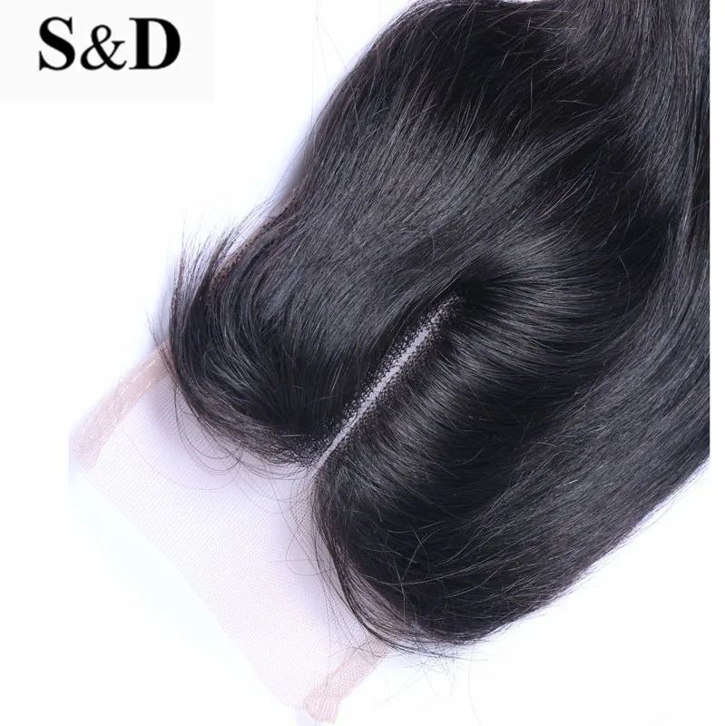 

4x4 lace closure bleached knots human hair, Black