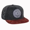 wholesale custom made corduroy brim snap back hat/wool fabric snapback cap