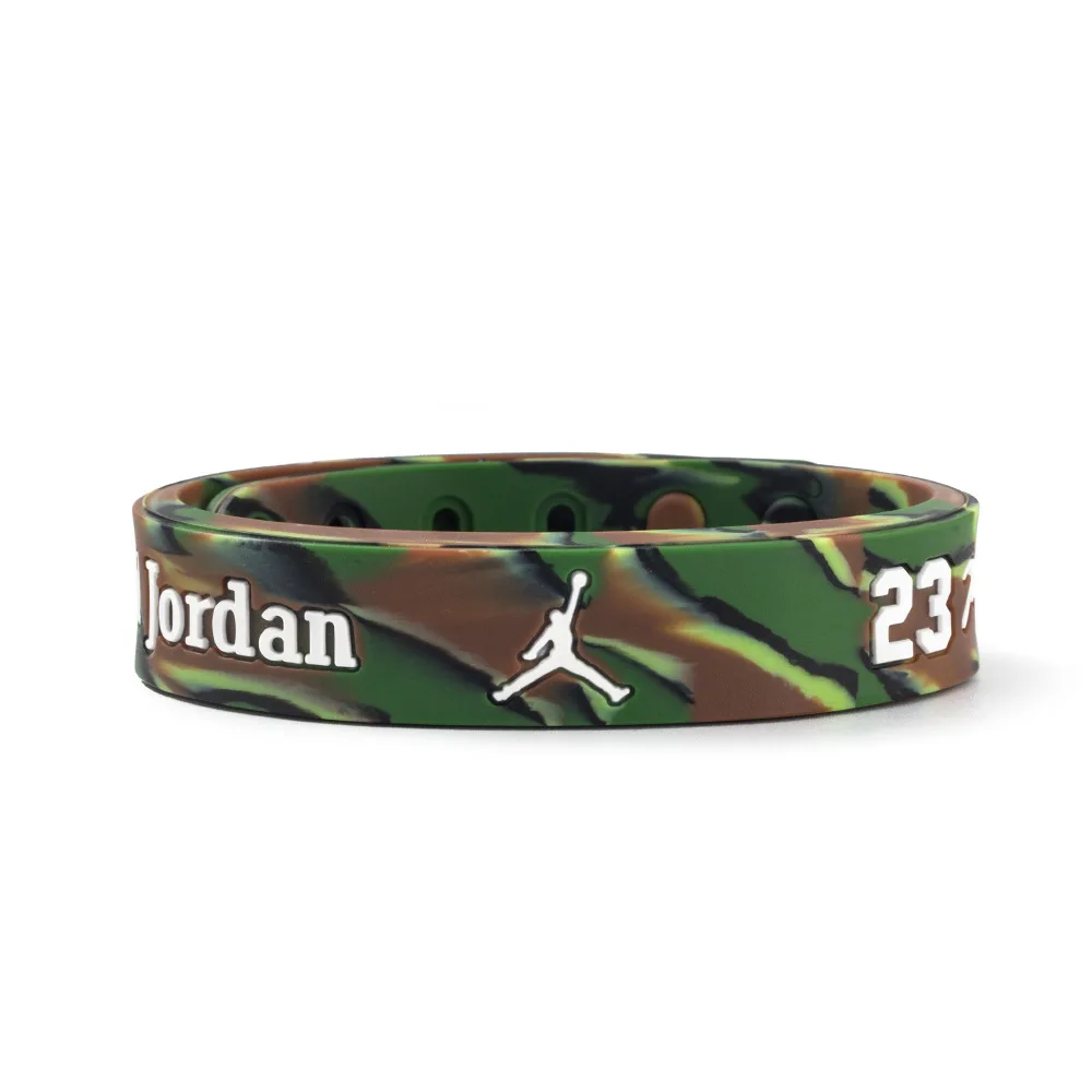 

Wholesale tide brand star camouflage double color buckle silicone bracelet personality basketball adjustable watch wrist band