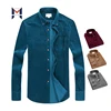 OEM Custom Long Sleeve Solid Color Corduroy Casual Shirts For Men