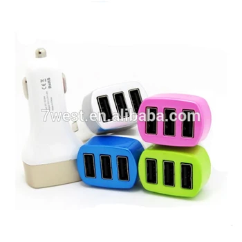3 Port Usb Car Charger For Iphone 6 Multi Usb Port Car Charger For