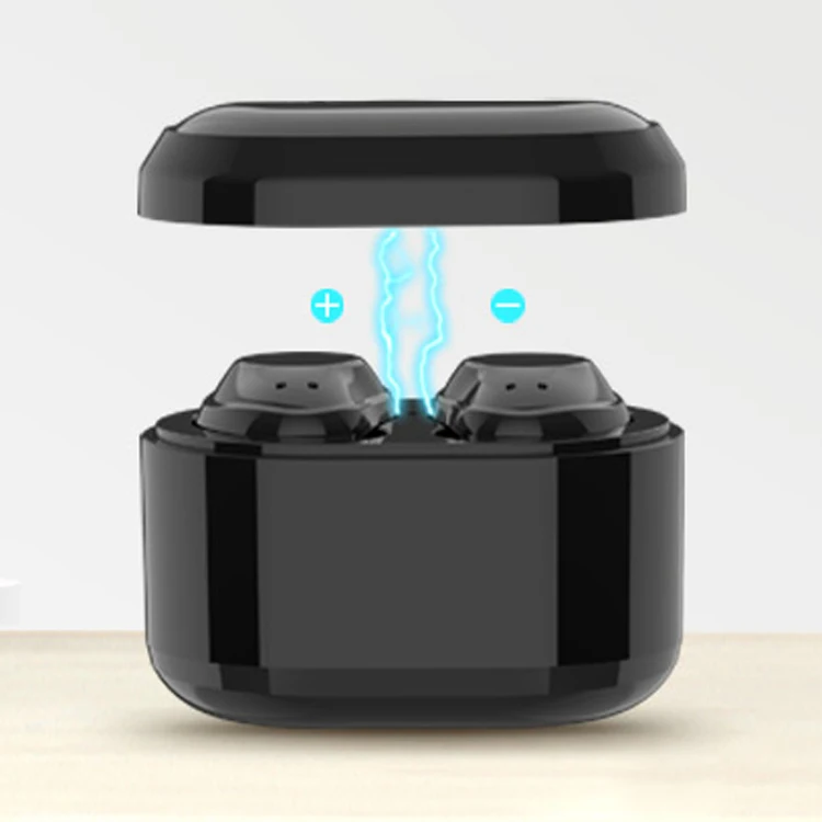 

magnetic cover TWS waterproof wireless earphone for smartphone, Black;white