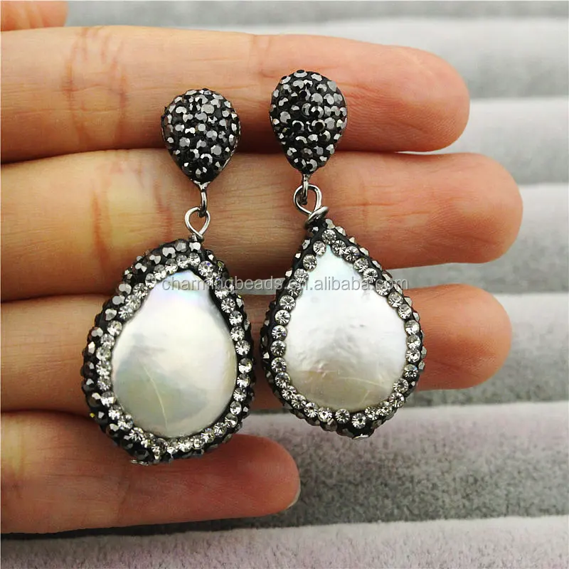 CH-MAE0137 Wholesale pave diamond jewelry stone earring,fashion silver plated rhinestone agate earring,hot sale charms earrings