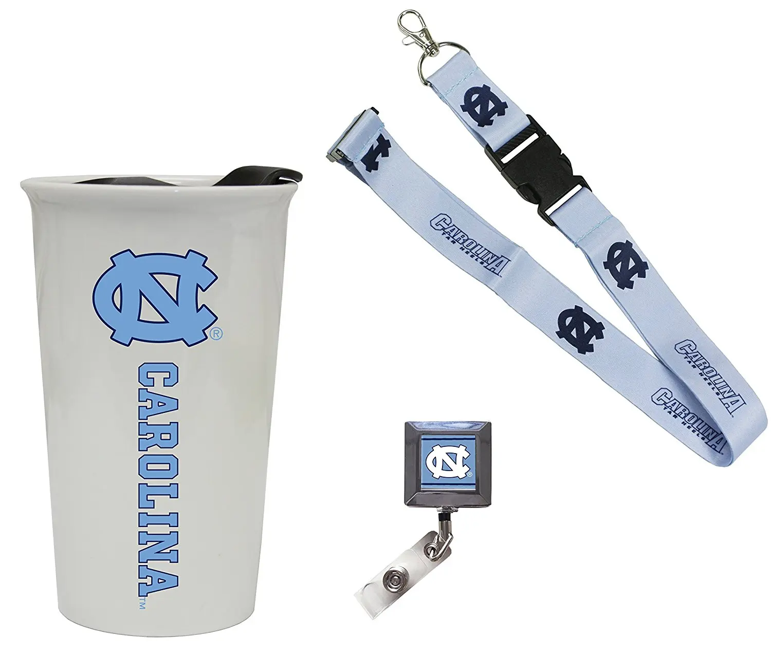 Cufflinks square wedding grooms gift set NCAA North Carolina Tar Heels UNC