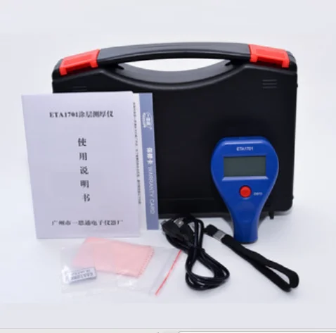 

ETA-1701 Automotive Coating Thickness Gauge Paint Film Thickness Gauge Zinc Plating Film Thickness Gauge with USB Data 0-1000UM