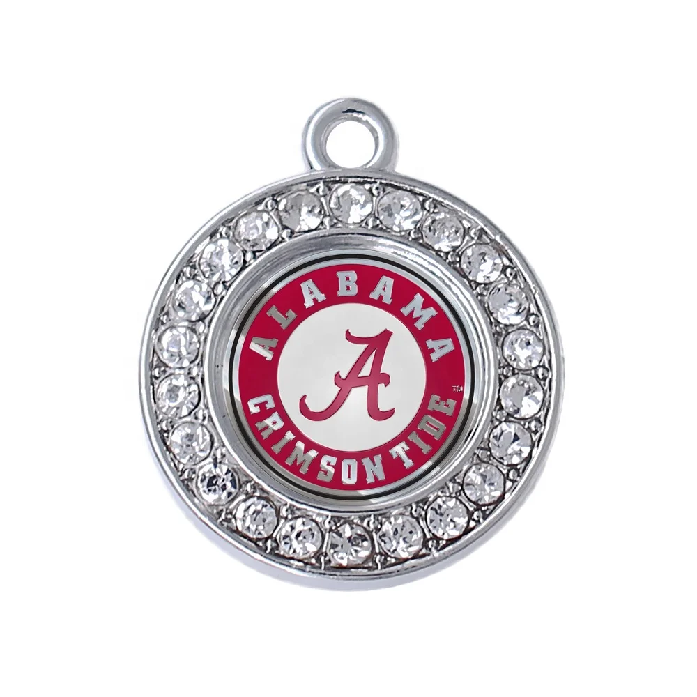 

C11031733 University of Alabama Crimson Tide silver charm pendant DIY necklace or bracelet pendant jewelry