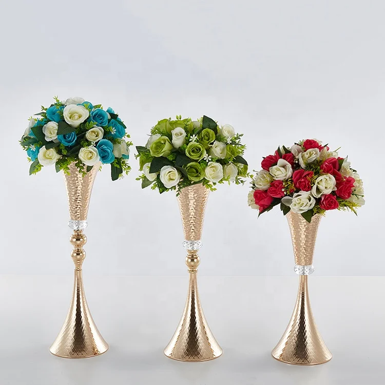 

new products gold trumpet vase wedding decoration, Gold or silver