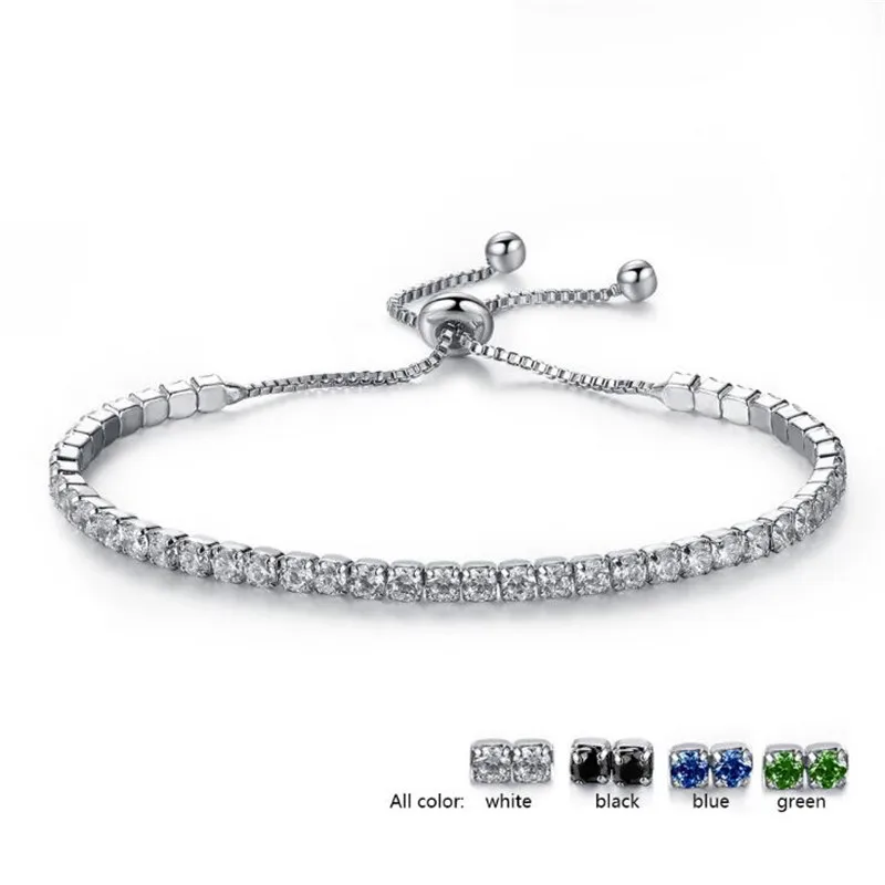 

European and American hot seller accessories fashion simple full zircon bracelet can adjust the box chain