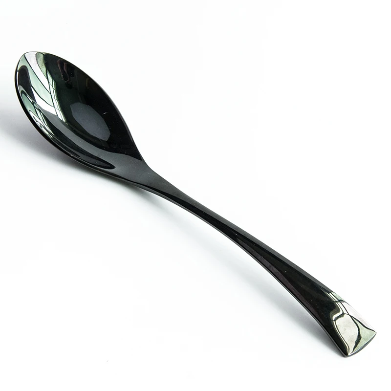

wholesale quality black steel spoon long-handled spoon for serving food