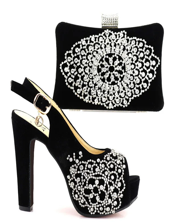 

2018 wholesale italian dress shoes 13cm heels for african shoe and bag set for party 8182-N81