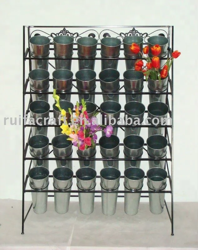 

Metal Flower Display Stand, Black & natural