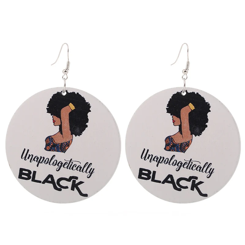 African Woman Wood Earrings wooden african earrings Round Wooden Earrings Jewelry E267
