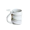 White snake handle ceramic Tiki mug
