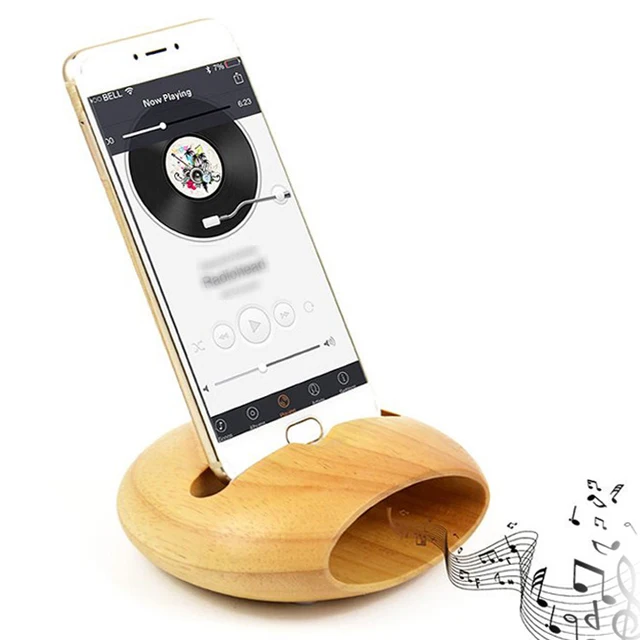 

Fashional Natural Real Wood Portable Music Megaphone Speaker, Natural wood color