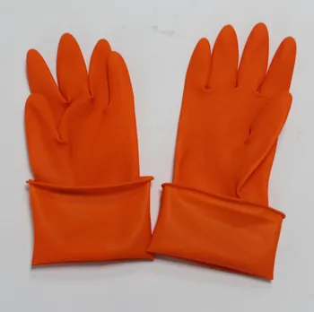 orange rubber gloves