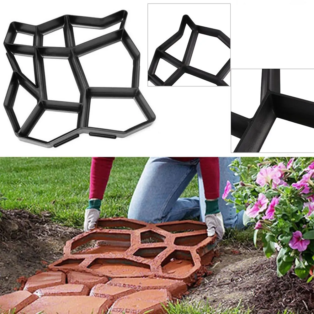 Maker Mold Stone Road Garden Path Paving Cement Mould Brick Diy Tool Ornament 