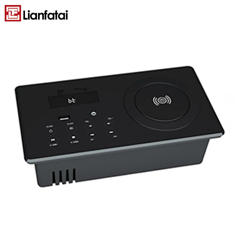 

Intelligent bedside cabinet audio component with wireless charge function