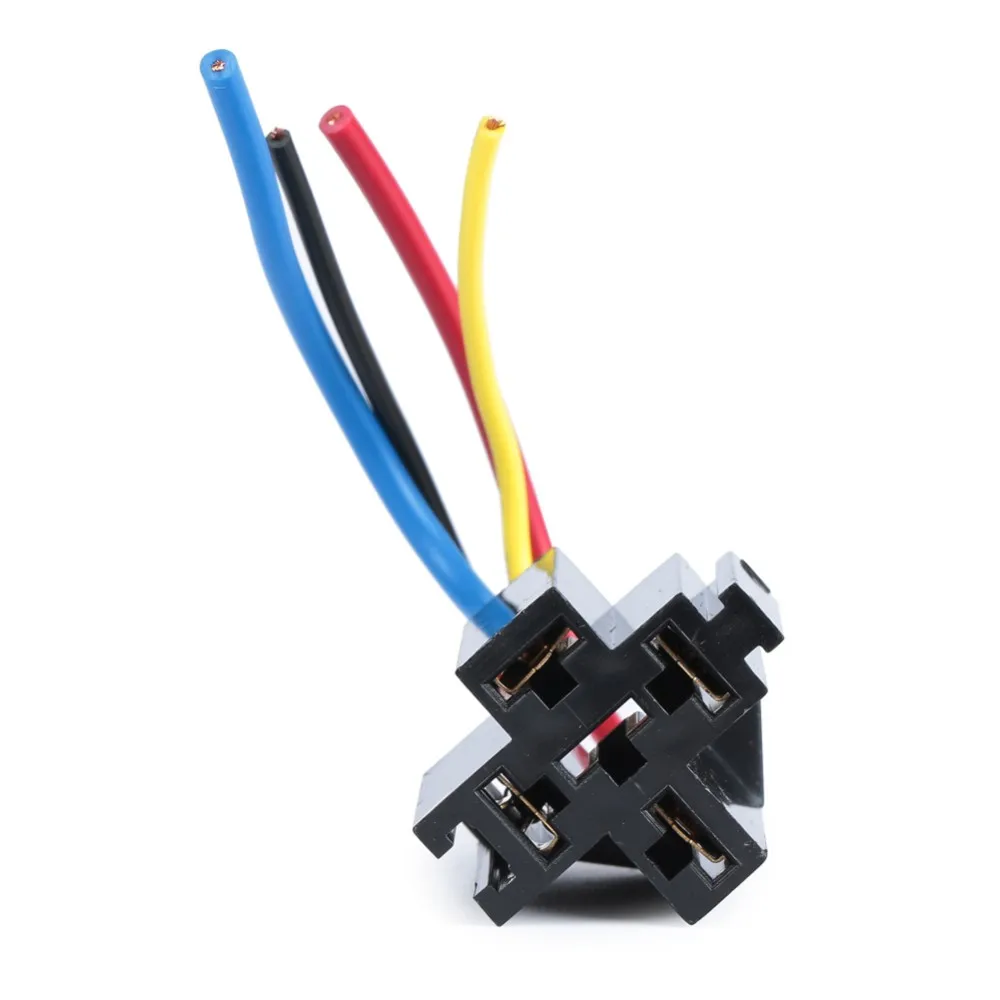 5 Pcs Car Relay Socket 12v 30a 40a 4 Prong 4 Wire Relay