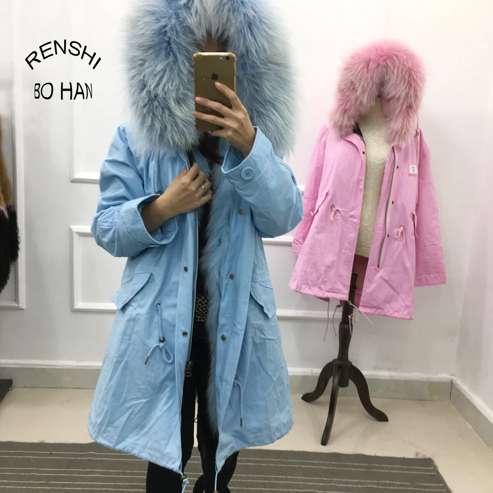 colored fur parka