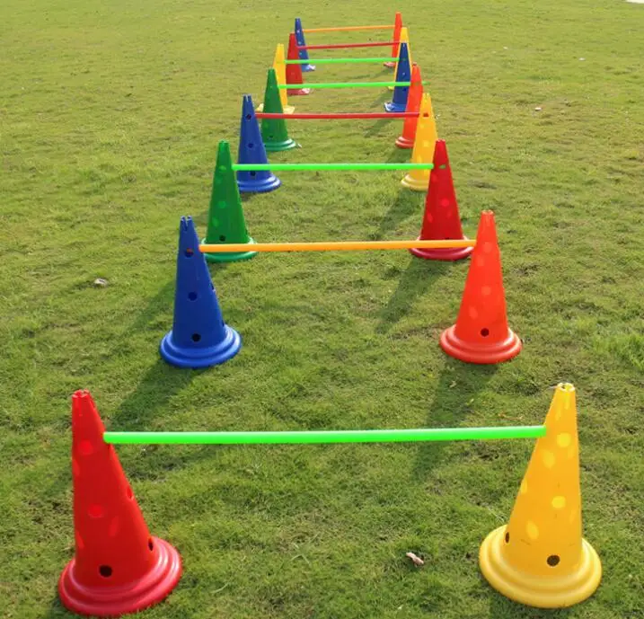 

50cm dog agility training cones kit Pet agility training kit ( 6 cones 6 poles), Red/yellow/blue/orange/green